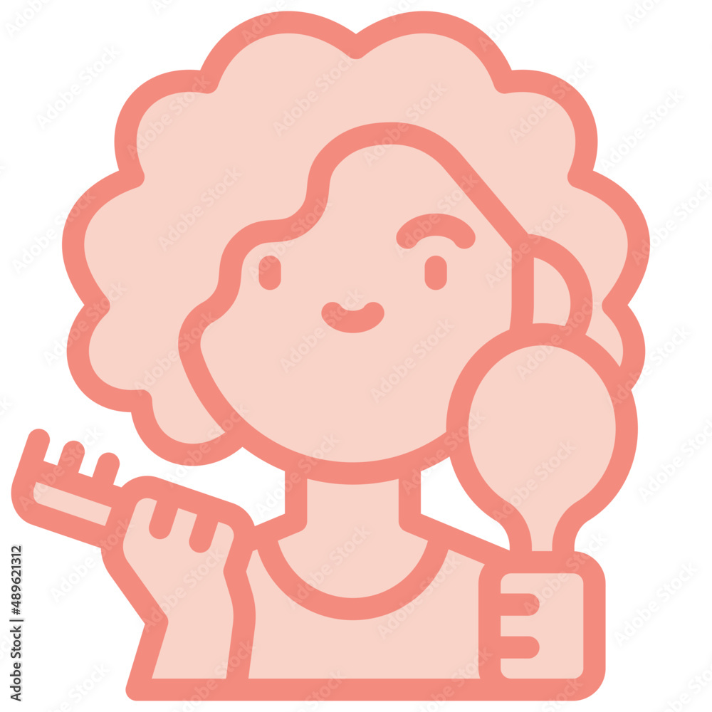 combing hair two tone icon combing hair two tone icon