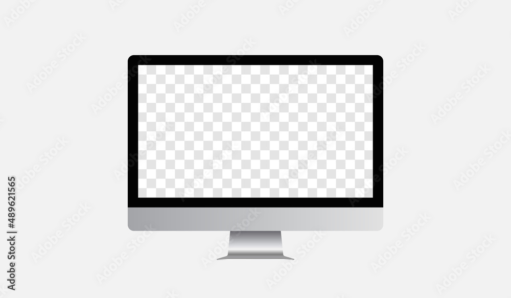 Screen realistic iMac mockup transparent isolated in metal or silver color,  apple iMac mockup, realistic monitor, computer, desktop Stock-Vektorgrafik  | Adobe Stock