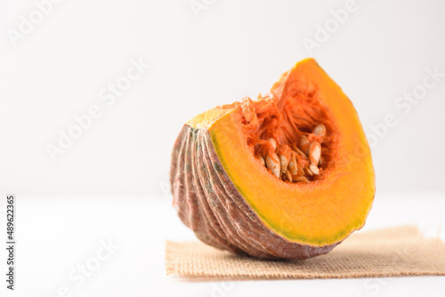 Organic Asian local pumpkin from Thai farm on white background