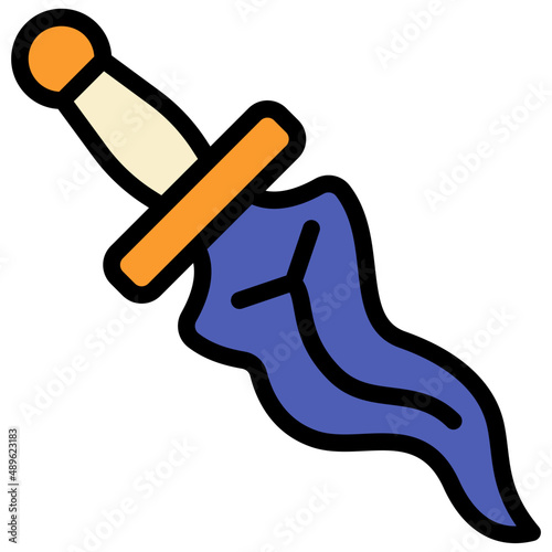 dagger filled outline icon