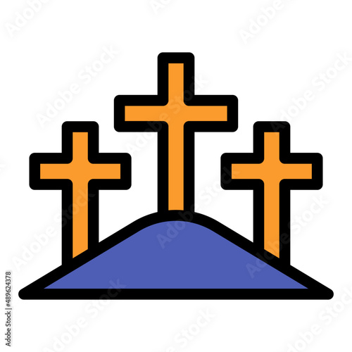 cross filled outline icon