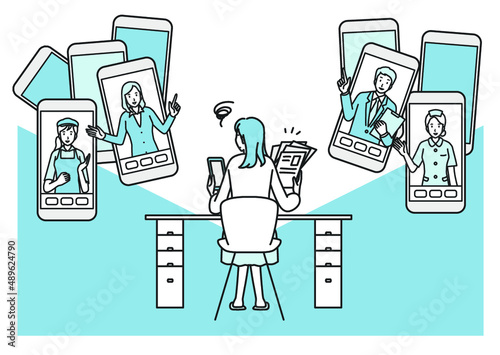 オンライン就活で企業の多さに困る女性