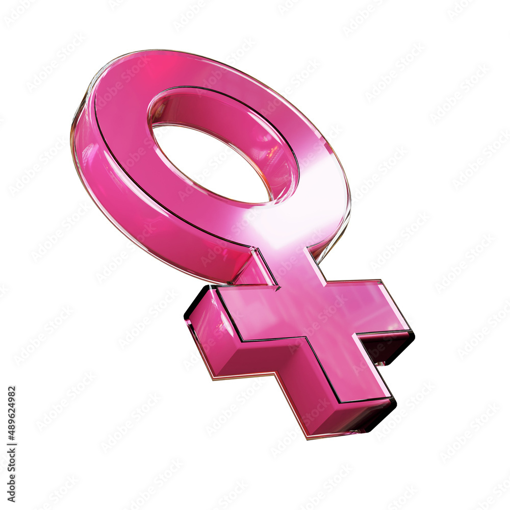 International Women's Day 8th March Female Icon 3D Render with white background International Women's Day 8th March Female Icon 3D Render with white background