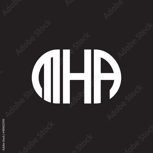 MHA letter logo design on black background. MHA creative initials letter logo concept. MHA letter design.