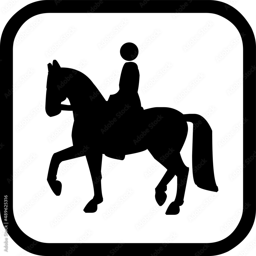 Piktogramm Reitweg / Reiten / Reitanlage / Pferd Kennzeichnung Stock ...
