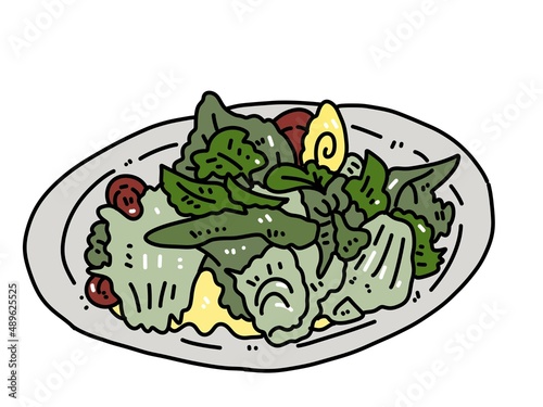 salad food cartoon on white background
