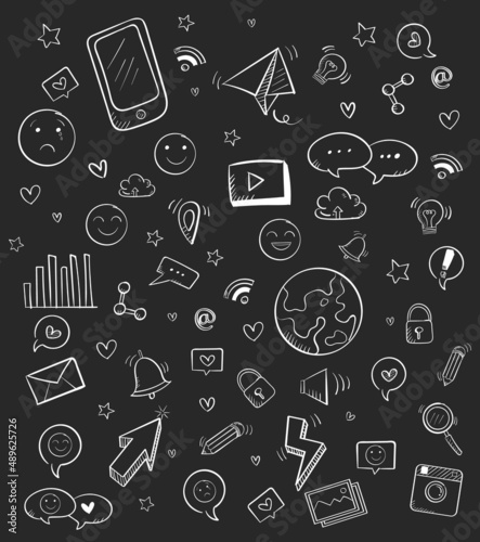 Hand drawn doodle icons set