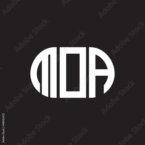 MOA letter logo design on black background. MOA creative initials letter logo concept. MOA letter design.