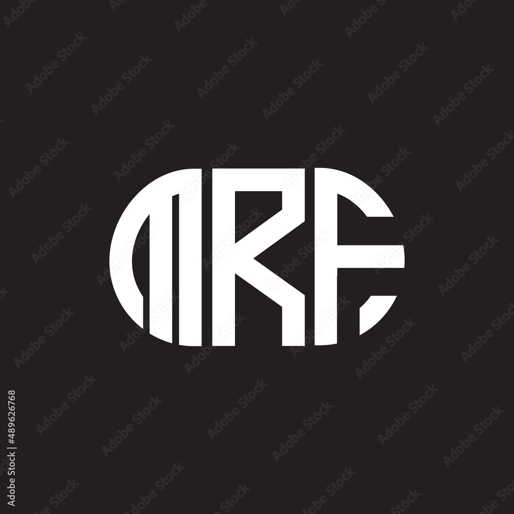 Fototapeta premium MRF letter logo design on black background. MRF creative initials letter logo concept. MRF letter design.