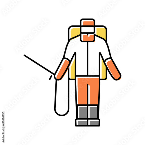 sprayer man color icon vector illustration