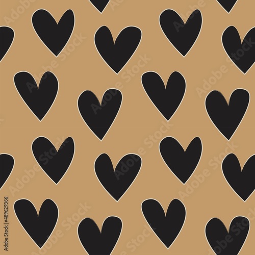 Heart shaped brush stroke seamless pattern design