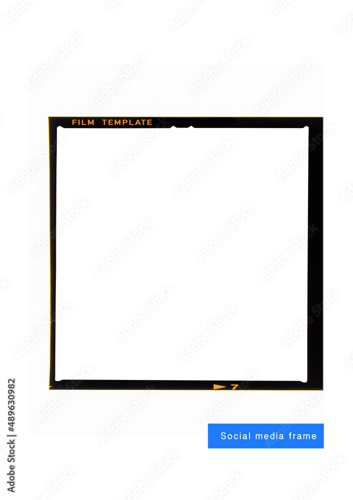 Square film frame.With white space.text space.social media frame.