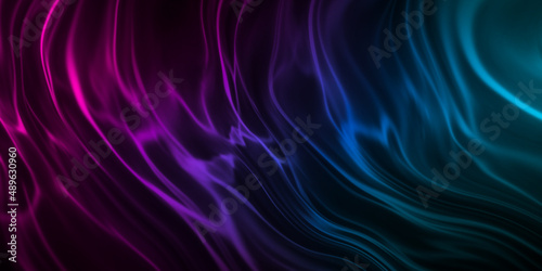 Abstract colorful gradient light fluid wavy dynamic isolated on black background in concept modern, technology