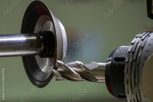 Photos The cutting tool regrinding machine.