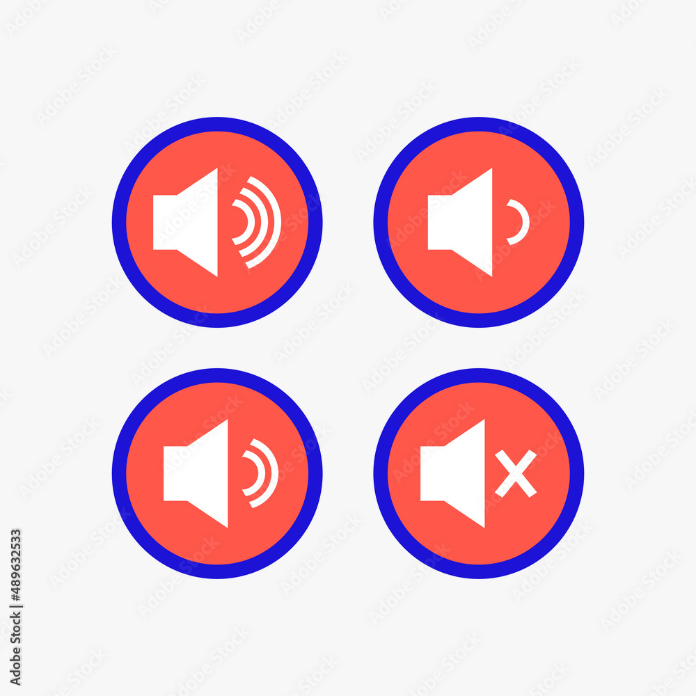 Sound icon. Set speaker icon. Sound vector icon, music volume symbol. Vector Illustration. Flat design Sound icon. Set speaker icon. Sound vector icon, music volume symbol. Vector Illustration. Flat design