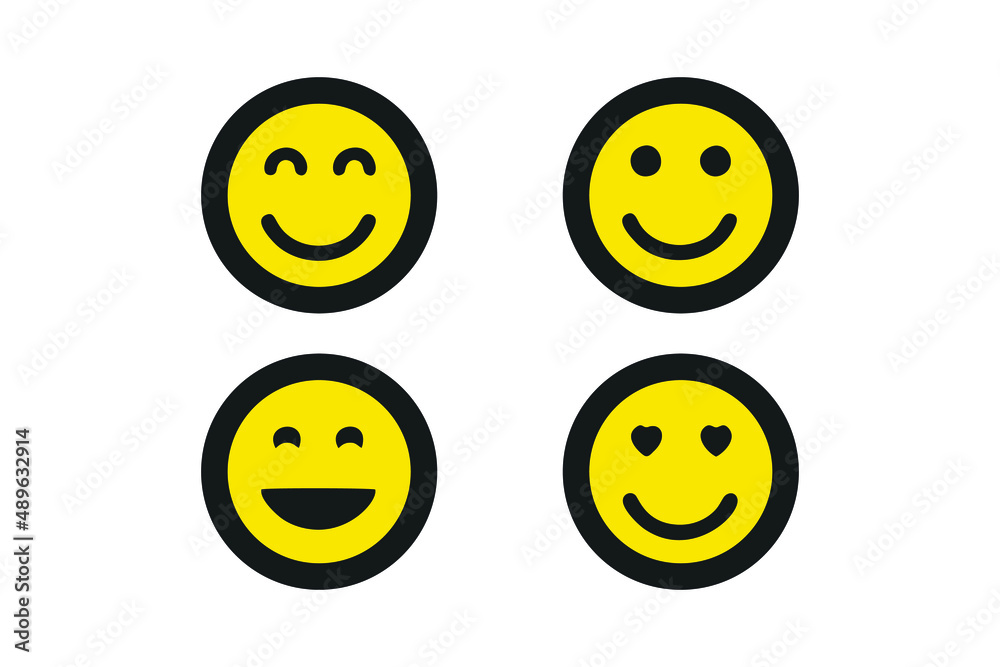 Fototapeta premium Smile icon vector set design