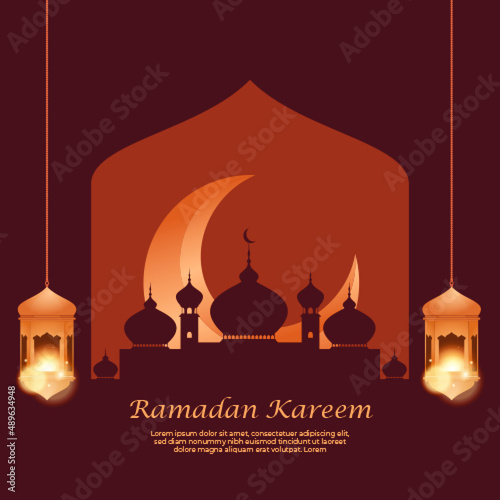 Realistic ramadan kareem sale islamic ornament lantern background