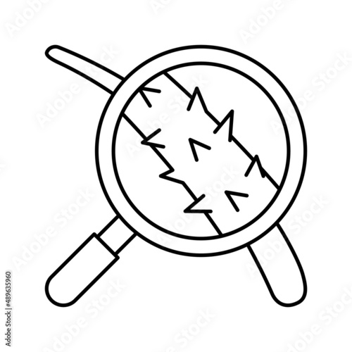 damage hair researching line icon vector illustration