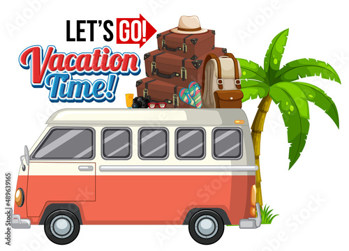 Vacation time icon with travel element