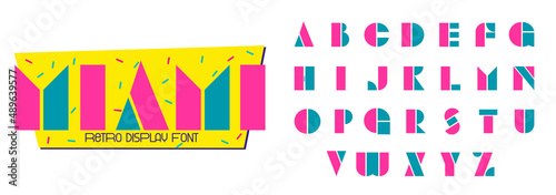 90s 80s Style Geometric Font. Bauhaus Modern Typography. Font for events, promotions, logos, banner, monogram and poster