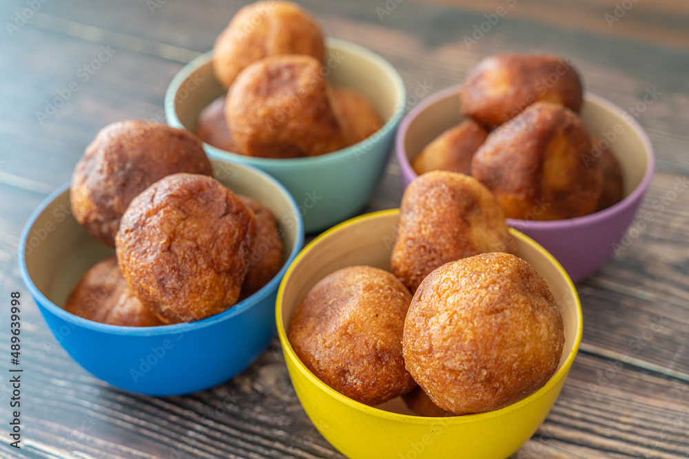 Tasty Nigerian Puff Puff Served at a Party ready to eat Tasty Nigerian Puff Puff Served at a Party ready to eat
