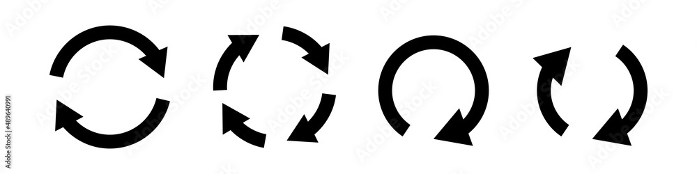 A set of rotating arrow icons. Reload, recycle. Vectors. A set of rotating arrow icons. Reload, recycle. Vectors.