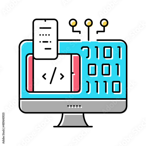 programming software color icon vector illustration