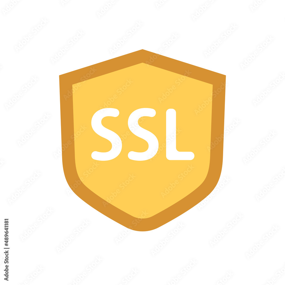 Shield icon with SSL written on it. Security icon. Vector.