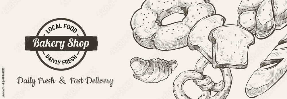 Daily bread and fast delivery from bakery shop Daily bread and fast delivery from bakery shop