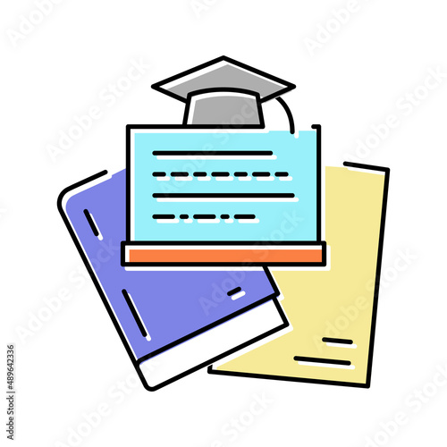 graduate program color icon vector illustration