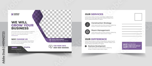 Corporate postcard design template. amazing and modern postcard design.