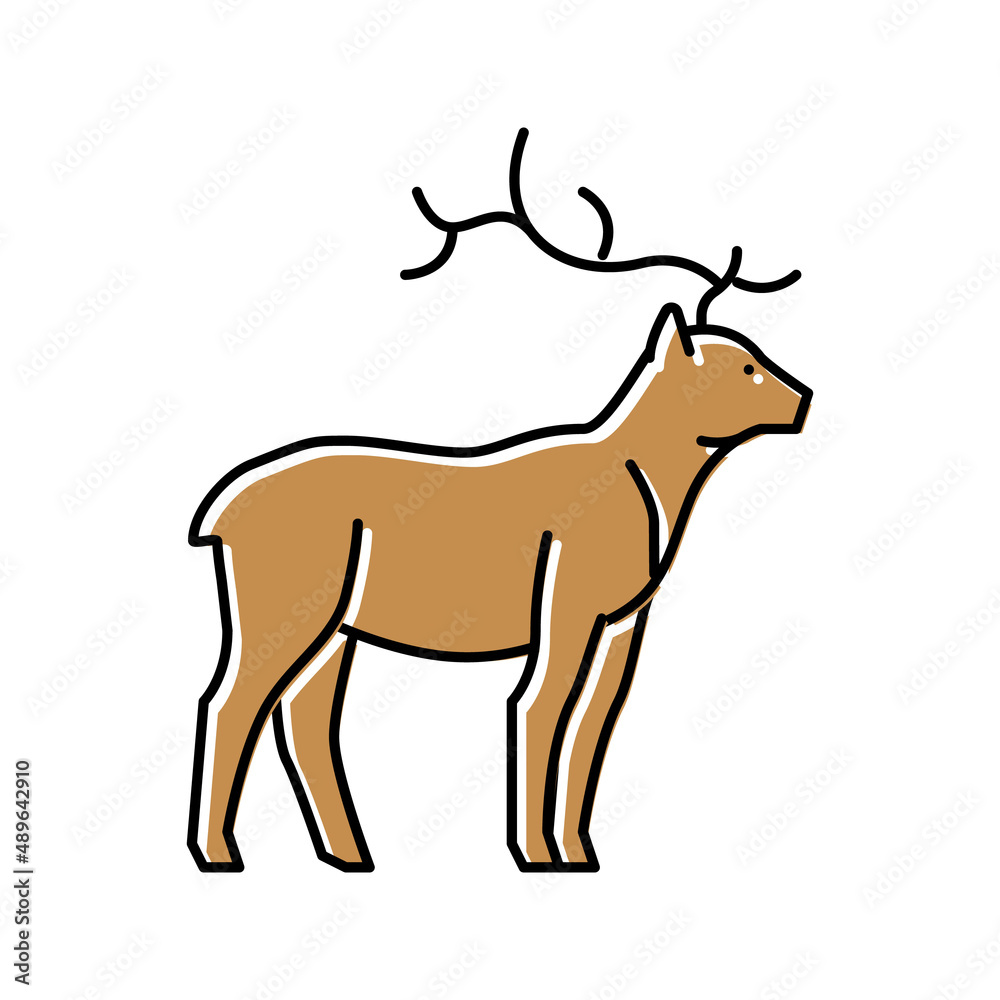 deer animal in zoo color icon vector illustration