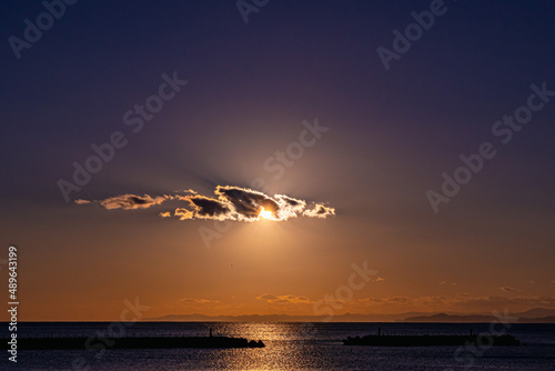 Cuadro en lienzo 高知からの太平洋の夕暮れ