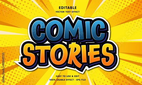 comic stories editable text effect with modern and simple style