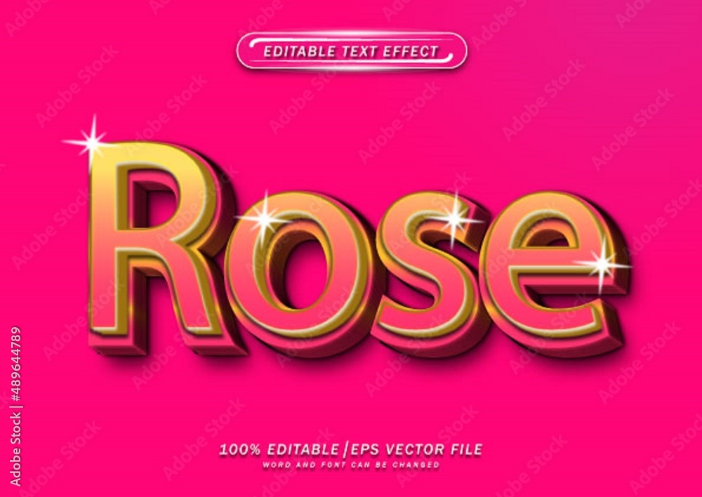 Rose text editable effect