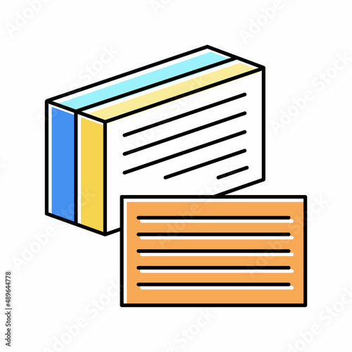 index cards color icon vector illustration