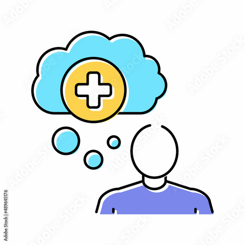 mania psychological problems color icon vector illustration