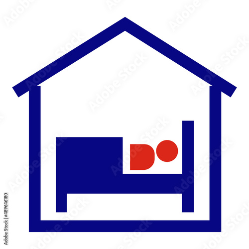 Vector illustration of self-isolation icon at home