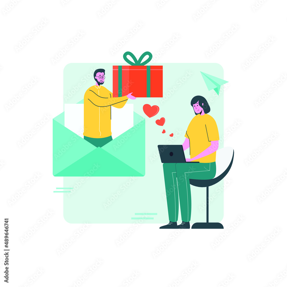 Woman receive a gift Woman receive a gift