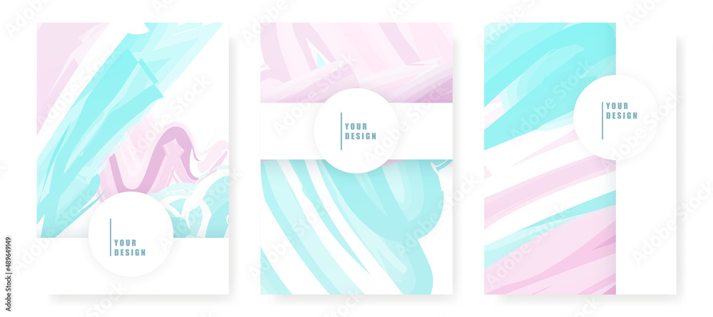 Abstract Cover page Templates Background modern watercolor graphic cover  page set Universal abstract minimalistic design in pastel colors applicable  for notebooks, planners, brochures, book Stock-Vektorgrafik | Adobe Stock