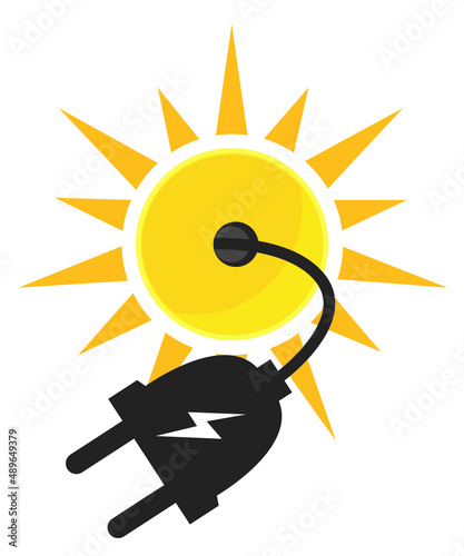 Solar energy vector Illustration on white background, solar power