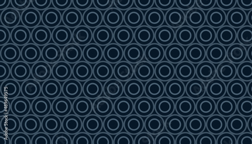 Abstract circle pattern seamless. Geometric dark blue loop background. Arabic style concept. Vector illustration.