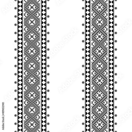 Geometric ethnic oriental seamless pattern traditional Design for background,carpet,wallpaper.clothing,wrapping,Batik fabric,Vector illustration.embroidery style - Sadu, sadou, sadow or sado