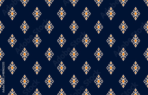 Geometric ethnic oriental seamless pattern traditional Design for background,carpet,wallpaper.clothing,wrapping,Batik fabric,Vector illustration.embroidery style - Sadu, sadou, sadow or sado