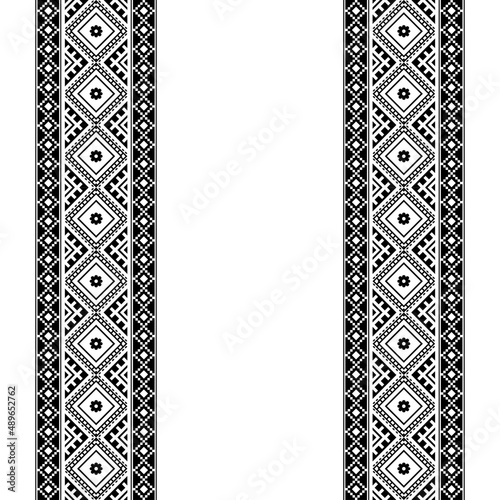 Geometric ethnic oriental seamless pattern traditional Design for background,carpet,wallpaper.clothing,wrapping,Batik fabric,Vector illustration.embroidery style - Sadu, sadou, sadow or sado
