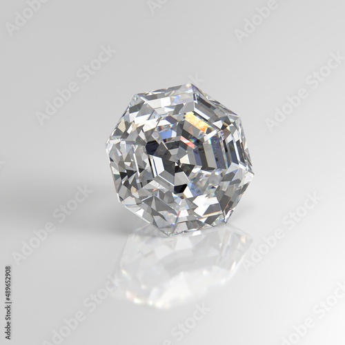 diamond gemstone octagon 3D render