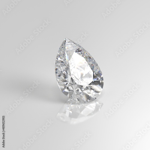 diamond gemstone pear drop 3D render
