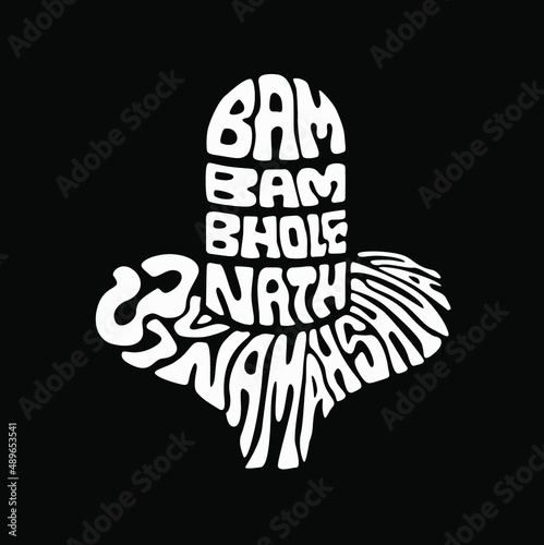Om Namh Shivay Lord Shiv Mantra lettering . Bam Bam Bhole. Shiv ling lettring icon. Happy mahashivratri 