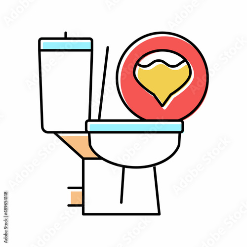 urine diabetes symptom color icon vector illustration