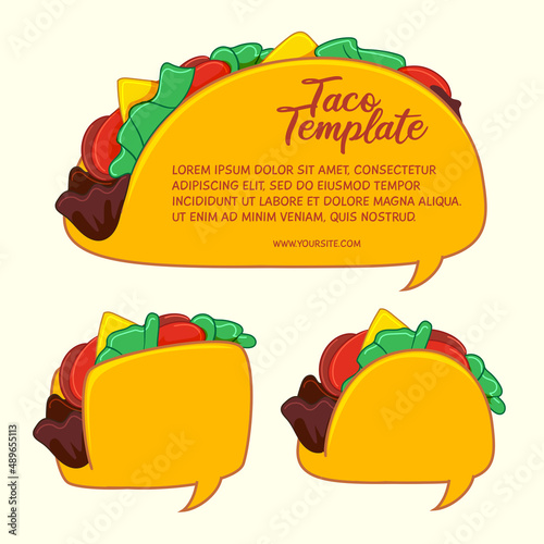 collection of taco speech bubbles vector